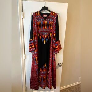 Palestinian Jordanian thobe -Colorful Geometric Patterned Dress